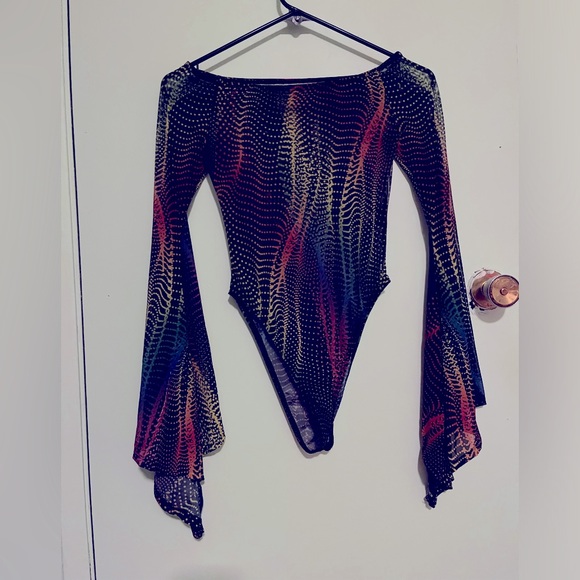 Badinka rainbow dot mesh bodysuit - Picture 1 of 4